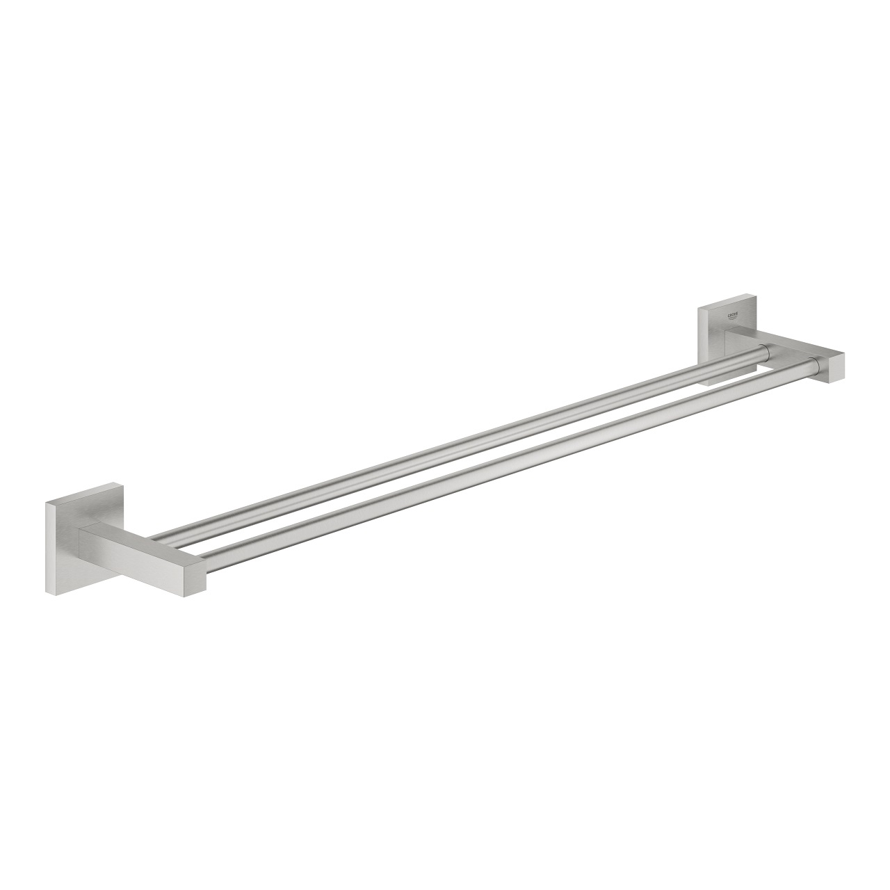 GROHE Start Cube Portasciugamani Doppio 600mm in Super Steel con Installazione a Vite