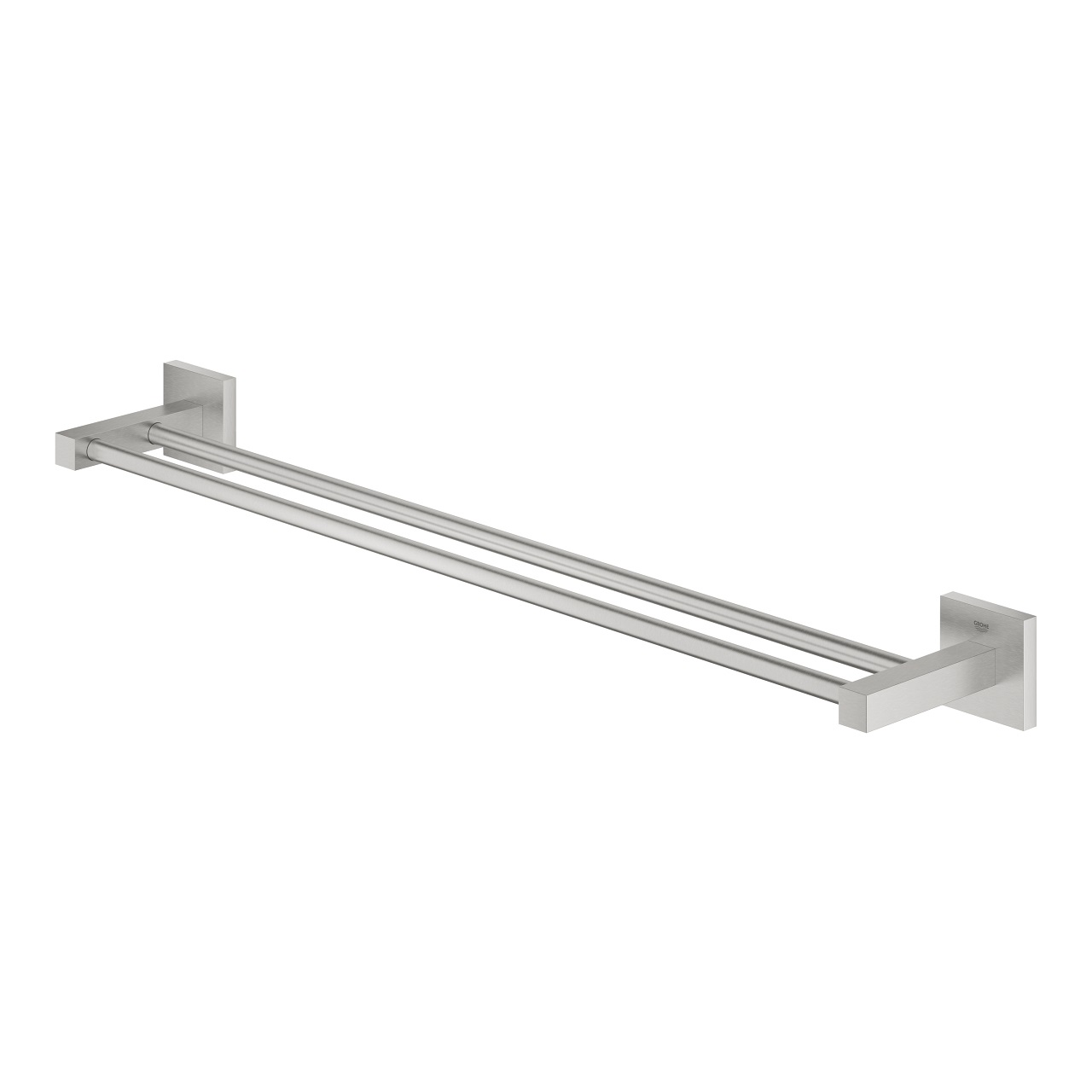 GROHE Start Cube Portasciugamani Doppio 600mm in Super Steel con Installazione a Vite