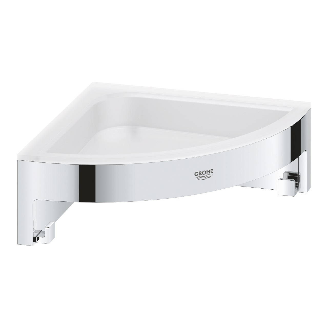 GROHE Start Cube Portaoggetti Doccia Angolare in Cromo Lucido - Installazione a Vite o Colla, Capacità di Carico 5 kg, Codice 41106000
