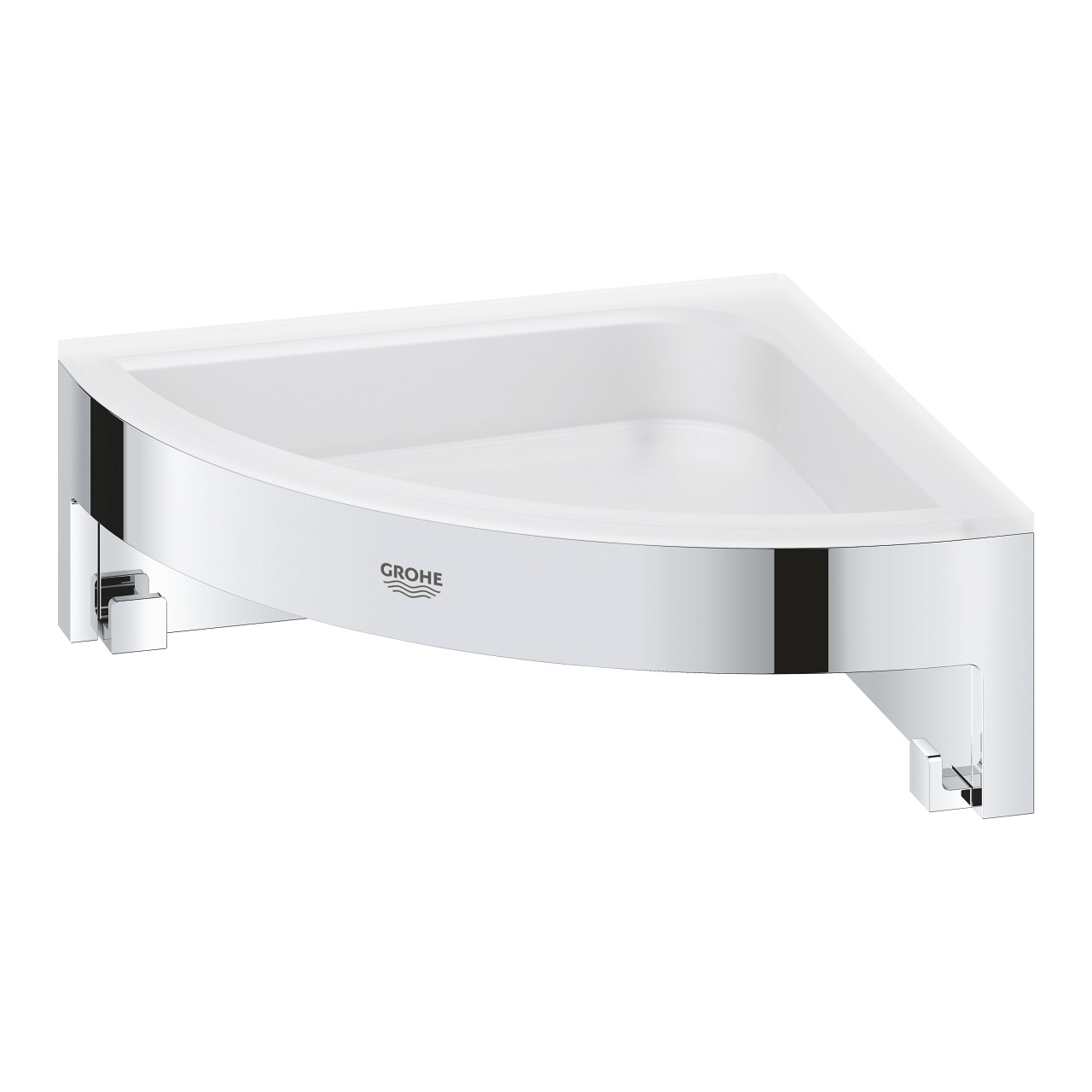 GROHE Start Cube Portaoggetti Doccia Angolare in Cromo Lucido - Installazione a Vite o Colla, Capacità di Carico 5 kg, Codice 41106000