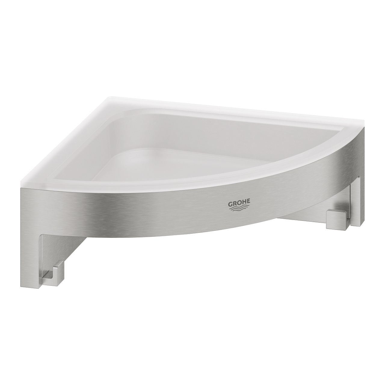 GROHE Start Cube Portaoggetti Doccia Angolare in Supersteel - Montaggio a Vite o Colla, Capacità di Carico 5 kg