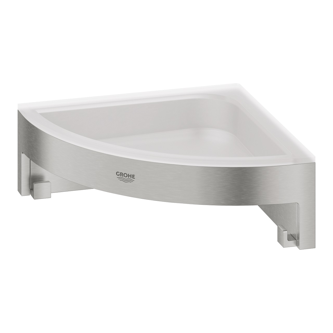 GROHE Start Cube Portaoggetti Doccia Angolare in Supersteel - Montaggio a Vite o Colla, Capacità di Carico 5 kg