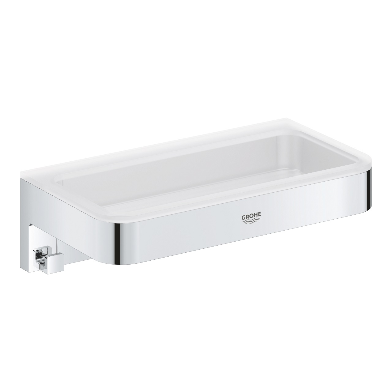 GROHE Start Cube Portaoggetti per Doccia Cromo - Montaggio a Vite o Colla, Capacità di Carico 5 kg, Fissaggio Nascosto