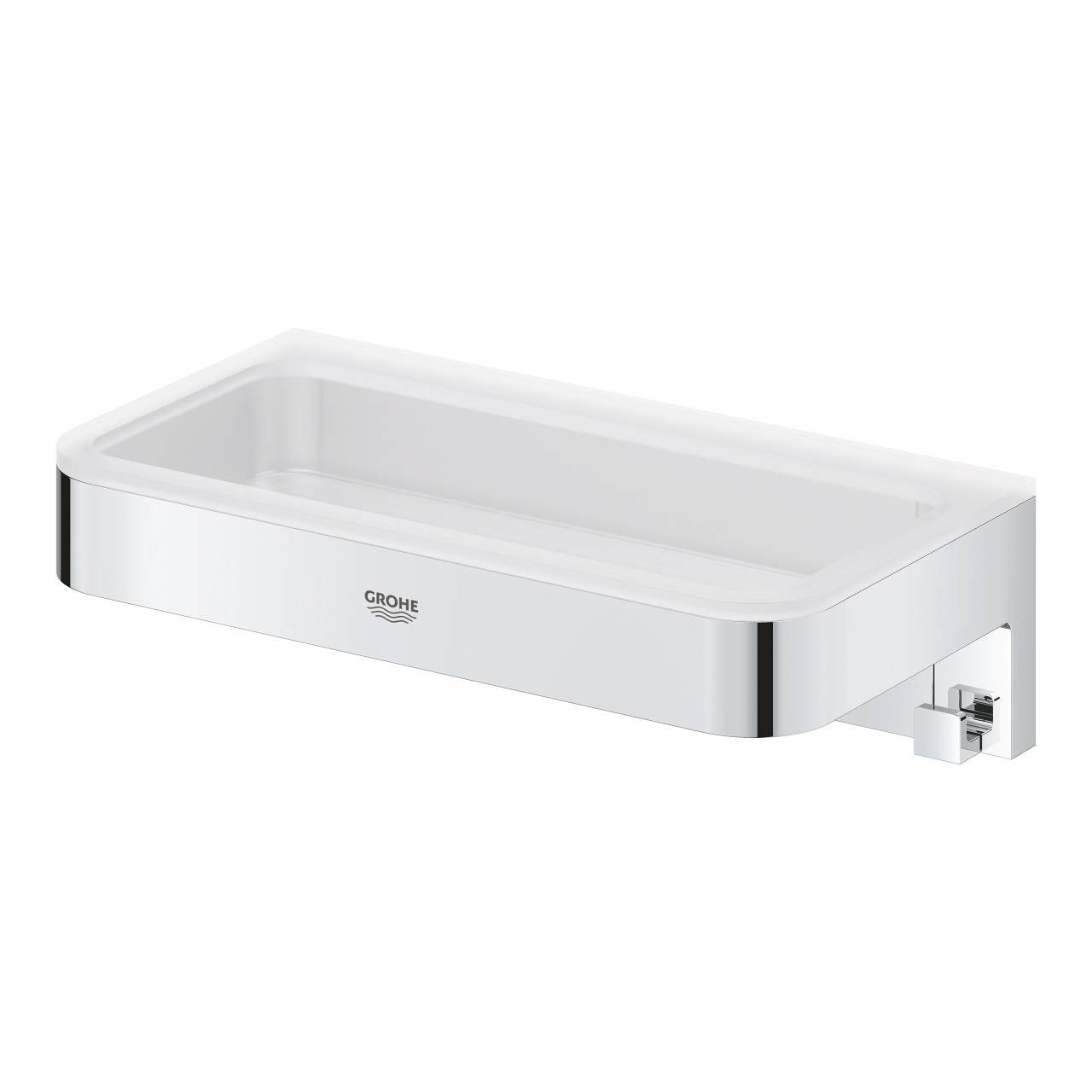 GROHE Start Cube Portaoggetti per Doccia Cromo - Montaggio a Vite o Colla, Capacità di Carico 5 kg, Fissaggio Nascosto