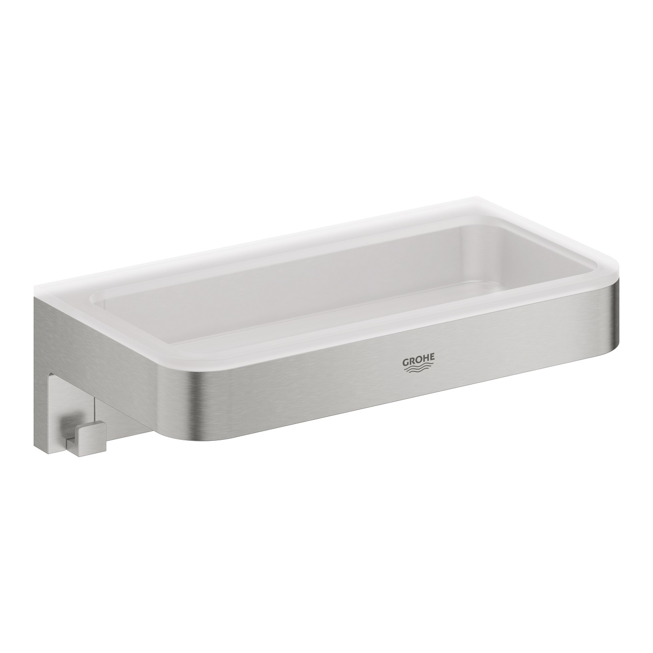 GROHE Start Cube Portaoggetti per Doccia in Super Steel - Installazione a Vite o Colla, Capacità di Carico 5 kg