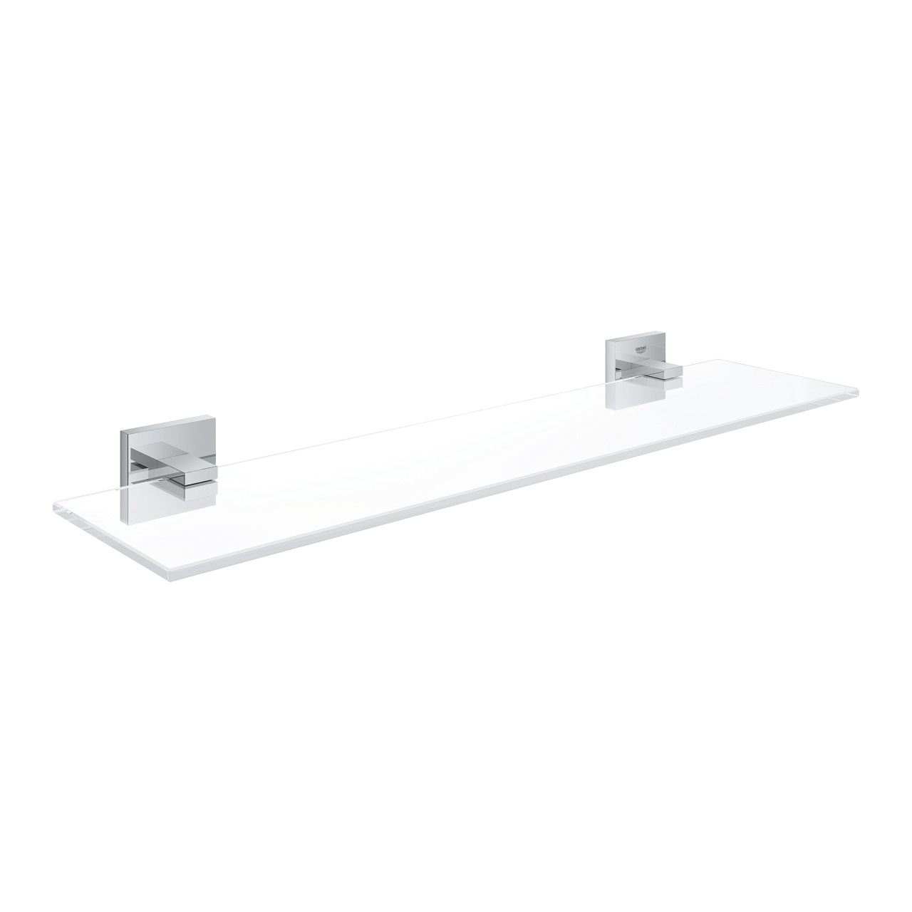 GROHE Start Cube Mensola Portaoggetti in Vetro 530mm con Supporti in Cromo Lucido - Installazione a Vite o Colla, Capacità di Carico 5kg