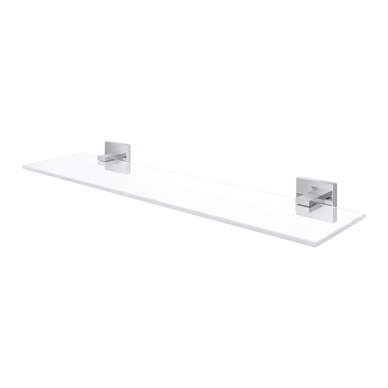 GROHE Start Cube Mensola Portaoggetti in Vetro 530mm con Supporti in Cromo Lucido - Installazione a Vite o Colla, Capacità di Carico 5kg