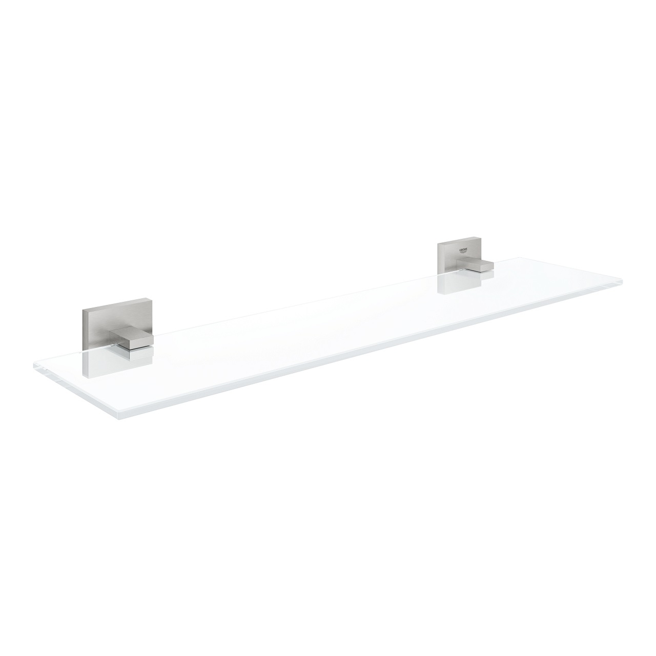 GROHE Start Cube Mensola Portaoggetti in Vetro 530mm con Supporti Supersteel - Installazione a Vite o Colla, Capacità di Carico 5 kg