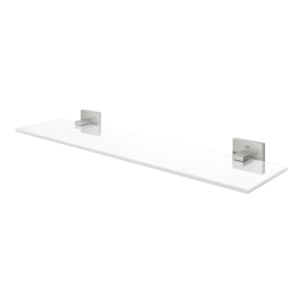 GROHE Start Cube Mensola Portaoggetti in Vetro 530mm con Supporti Supersteel - Installazione a Vite o Colla, Capacità di Carico 5 kg