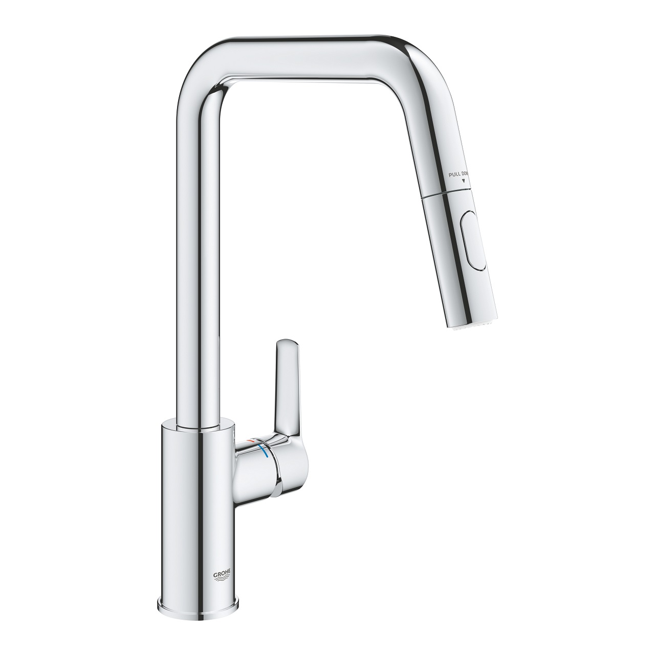 Grohe Start Miscelatore Monocomando per Lavello 30631000 - Bocca Alta, Cartuccia Ceramica 28mm, Doccetta Estraibile a 2 Getti, Cromo Lucido