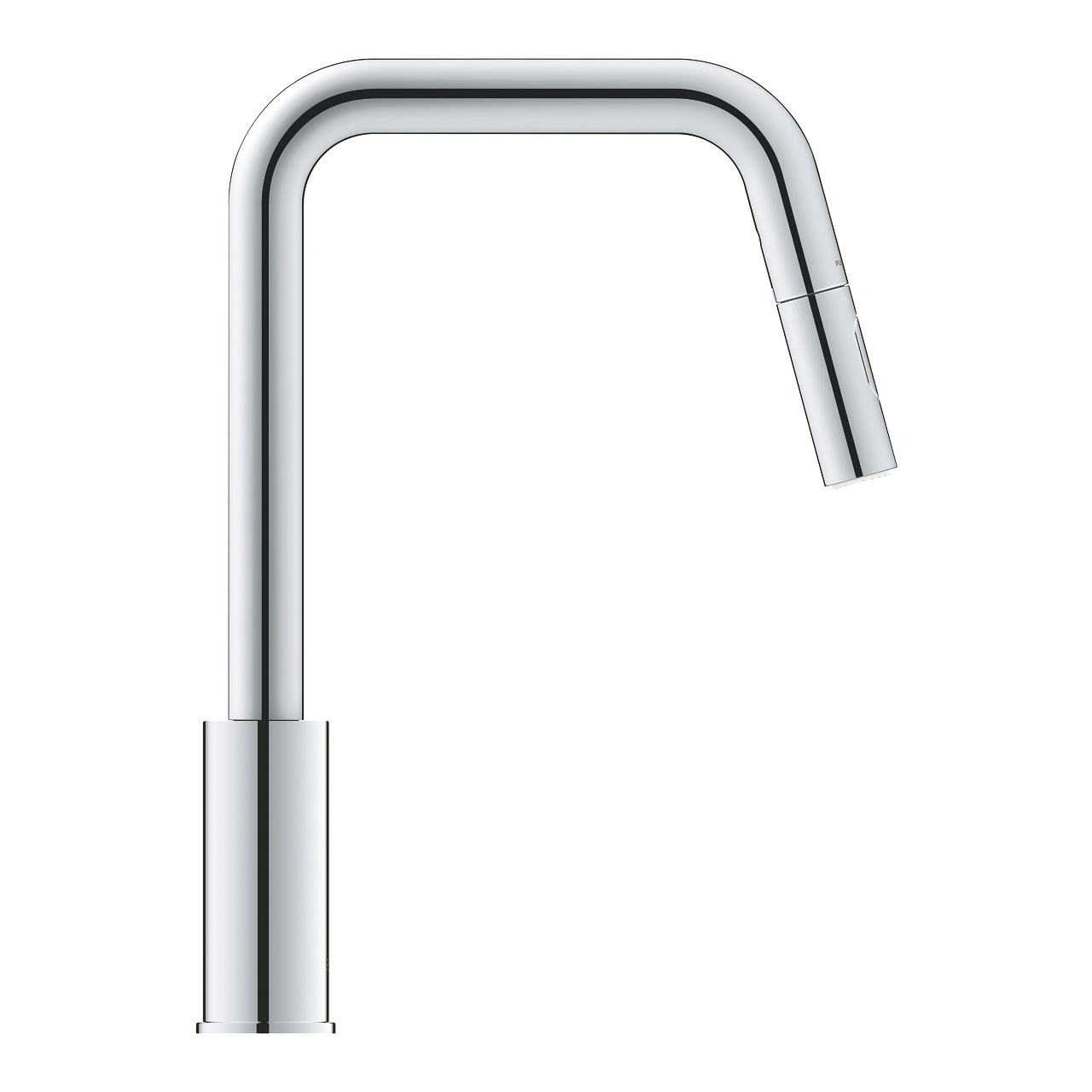 Grohe Start Miscelatore Monocomando per Lavello 30631000 - Bocca Alta, Cartuccia Ceramica 28mm, Doccetta Estraibile a 2 Getti, Cromo Lucido