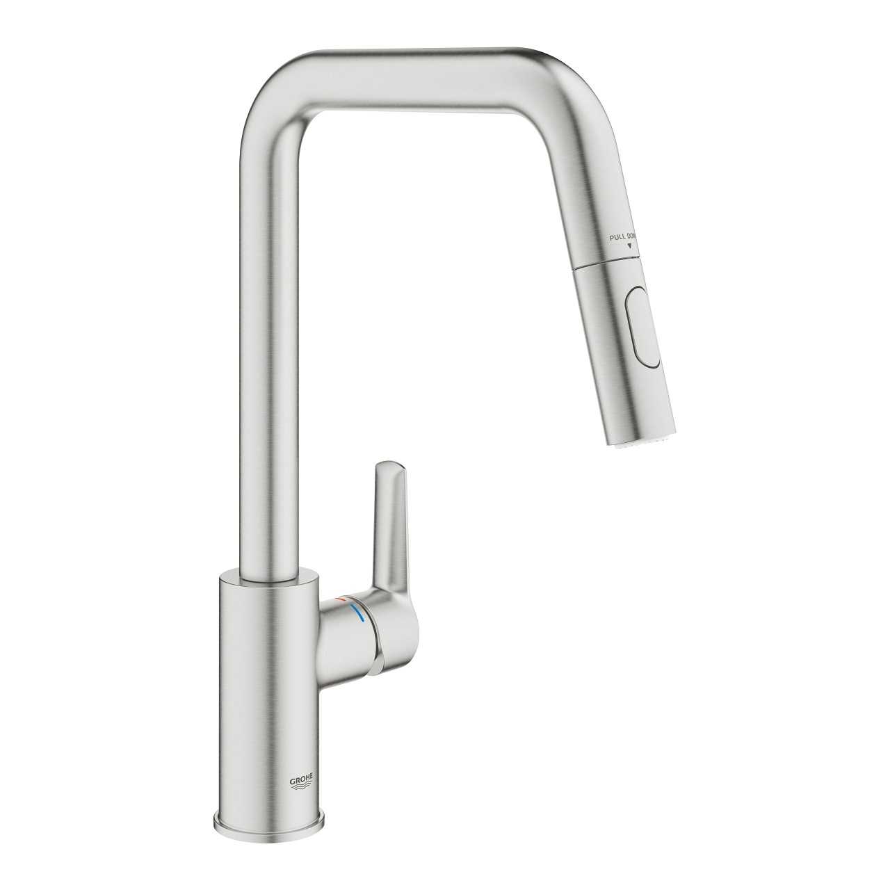 Grohe Start Miscelatore Monocomando per Lavello 30631DC0 con Bocca Alta, Doccetta Estraibile a 2 Getti e Tecnologia Grohe SilkMove