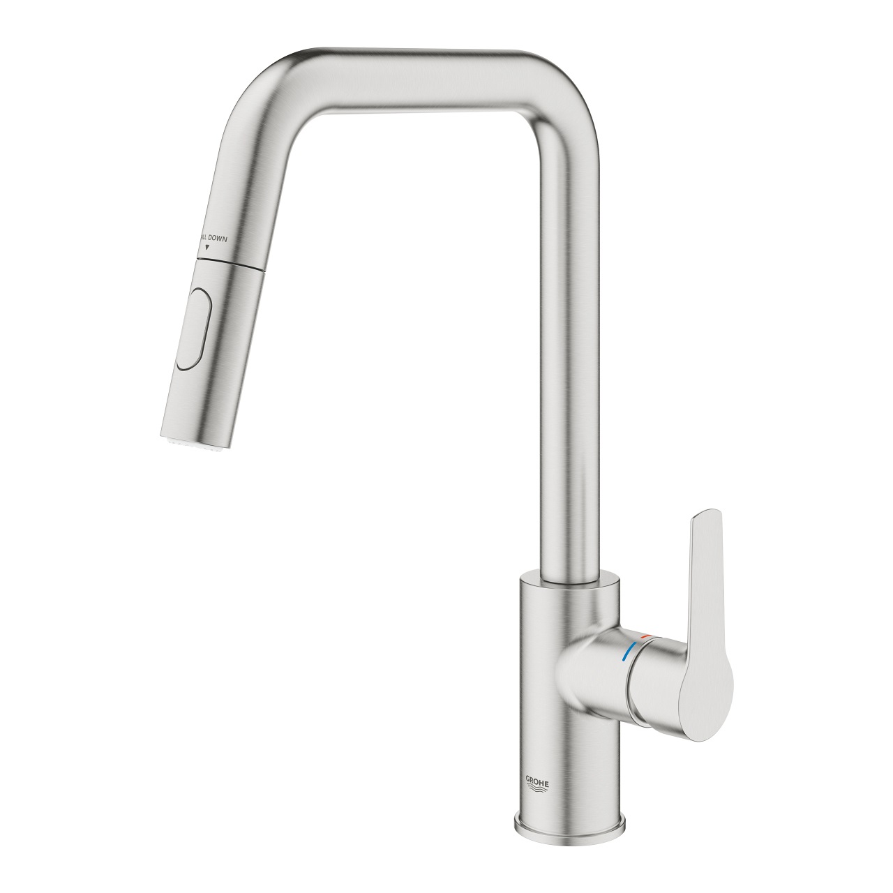 Grohe Start Miscelatore Monocomando per Lavello 30631DC0 con Bocca Alta, Doccetta Estraibile a 2 Getti e Tecnologia Grohe SilkMove