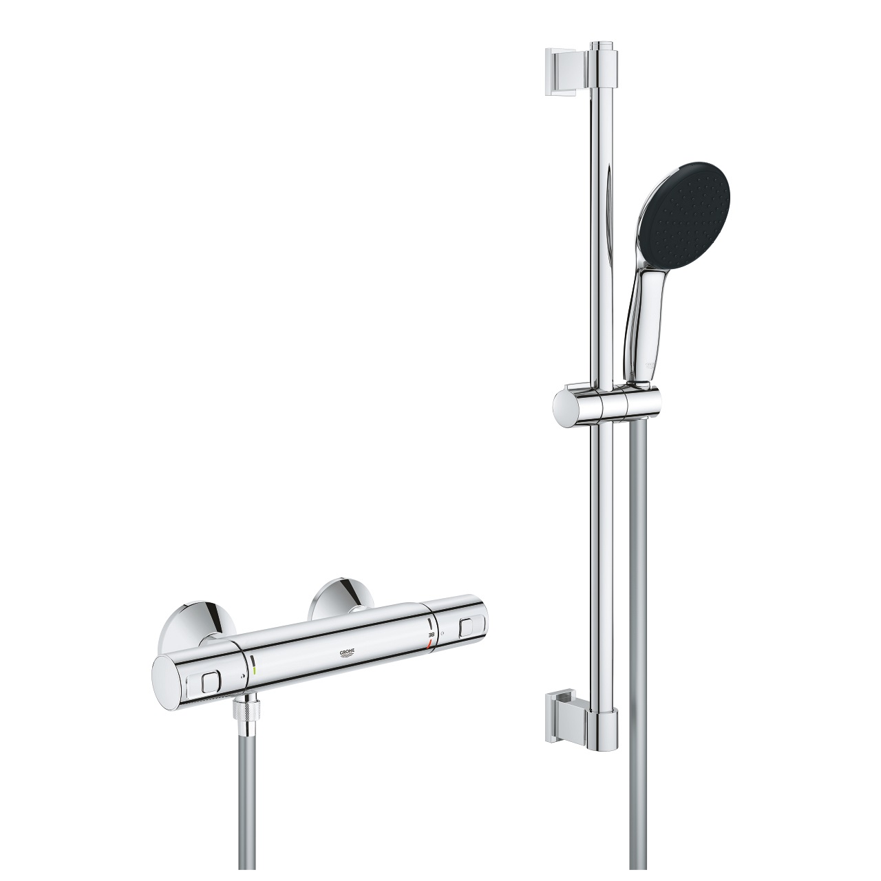 GROHE Precision Start Miscelatore Termostatico per Doccia con Set Doccia Rain, 600 mm, Cromo - Cod. 34597001