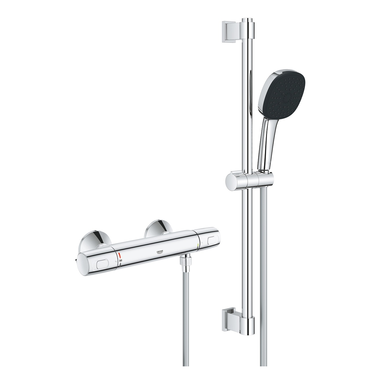 Grohe Precision Trend Miscelatore Termostatico per Doccia con Set Doccia 3 Getti (Rain, Jet, Massage) - Codice 34237003