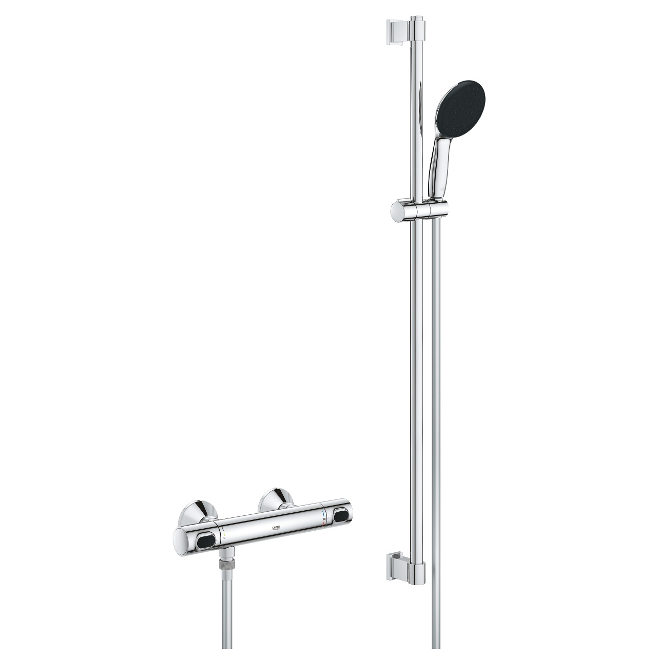 Grohe Precision Flow Miscelatore Termostatico per Doccia con Set Vitalio Start 110 e Getto Rain, Cromo, Codice 34805001