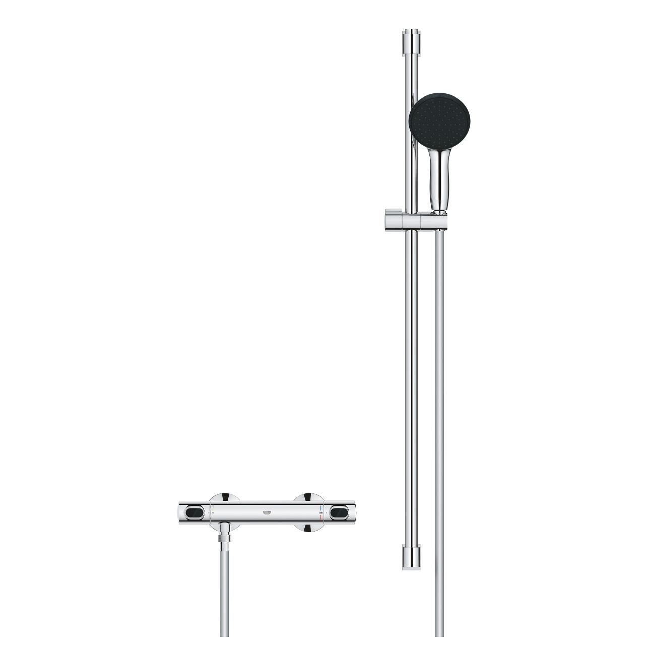 Grohe Precision Flow Miscelatore Termostatico per Doccia con Set Vitalio Start 110 e Getto Rain, Cromo, Codice 34805001