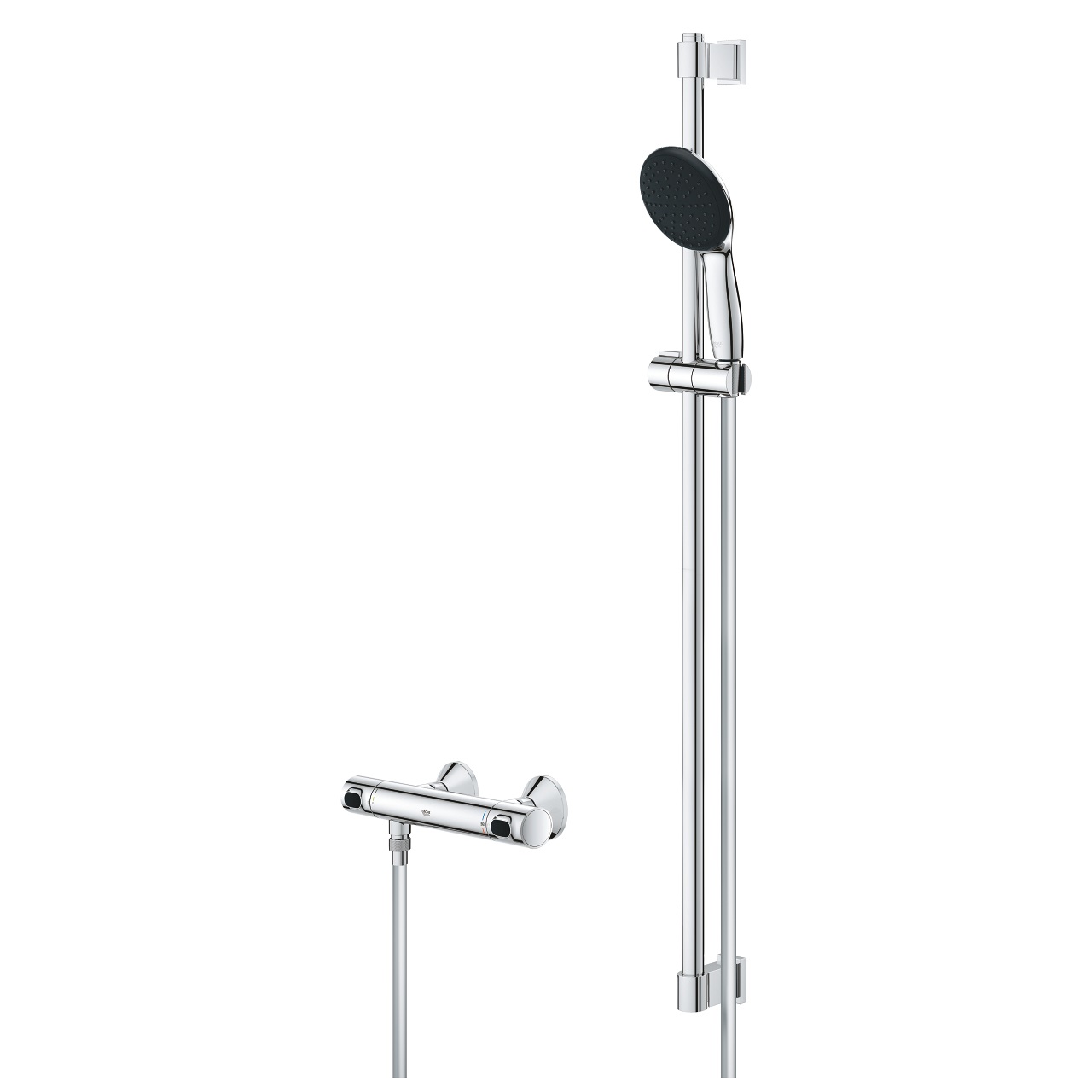 Grohe Precision Flow Miscelatore Termostatico per Doccia con Set Vitalio Start 110 e Getto Rain, Cromo, Codice 34805001
