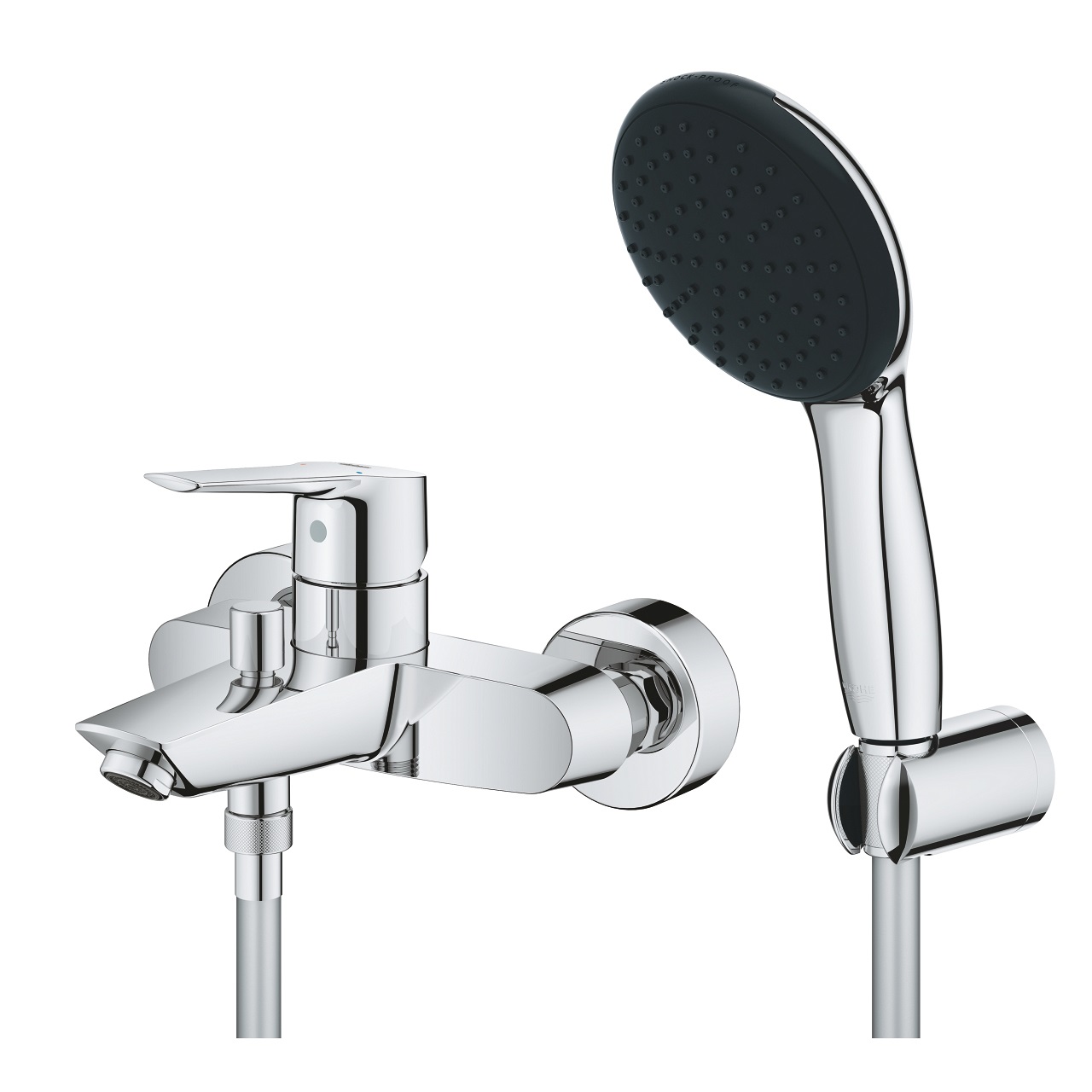 Grohe Start Miscelatore Monocomando per Vasca-Doccia 25283002 con Doccetta Vitalio Start 110 e Finitura Cromo Lucido