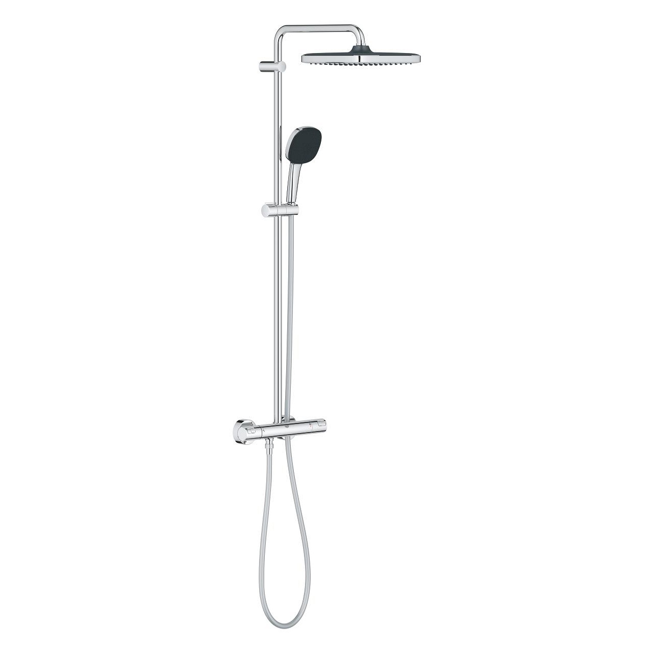 Grohe Vitalio Comfort 250 Sistema Doccia con Miscelatore Termostatico, Braccio Girevole, Soffione Rain, Finitura Cromo, Cod. 26696001