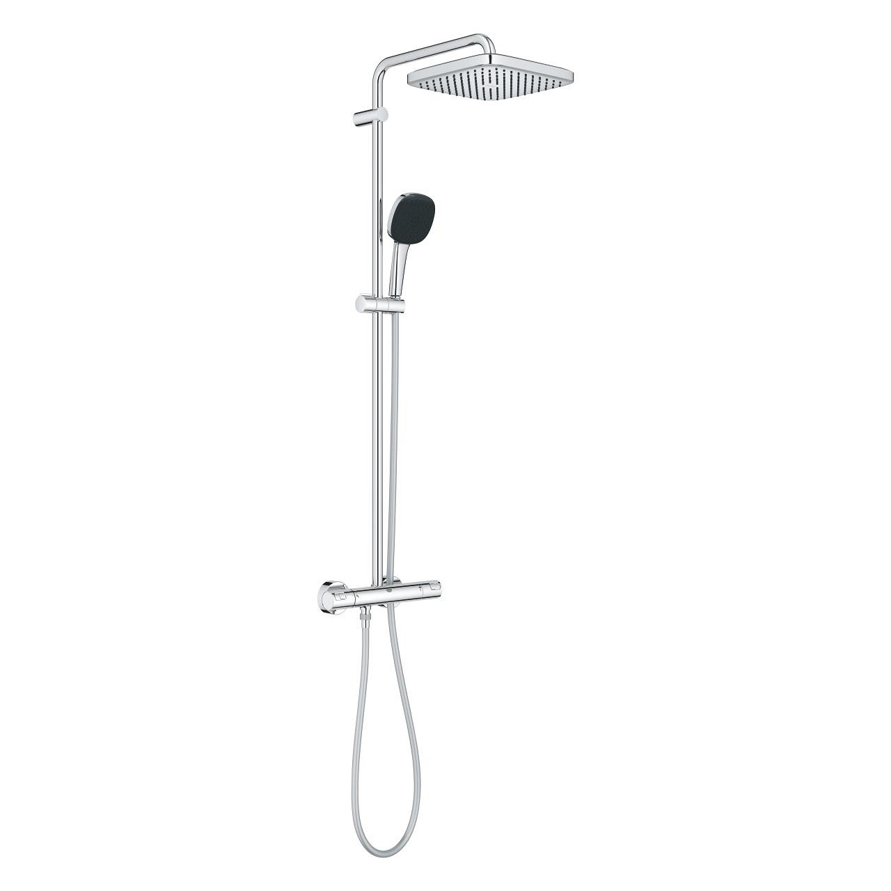 Grohe Vitalio Comfort 250 Sistema Doccia con Miscelatore Termostatico, Braccio Girevole, Soffione Rain, Finitura Cromo, Cod. 26696001