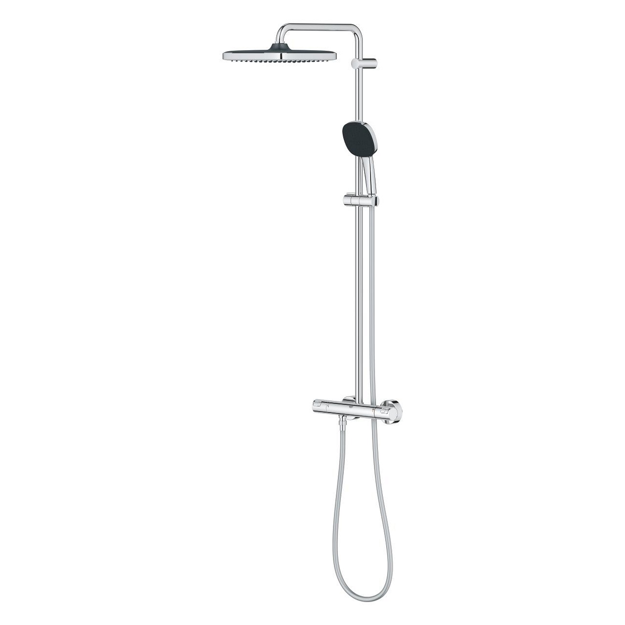 Grohe Vitalio Comfort 250 Sistema Doccia con Miscelatore Termostatico, Braccio Girevole, Soffione Rain, Finitura Cromo, Cod. 26696001