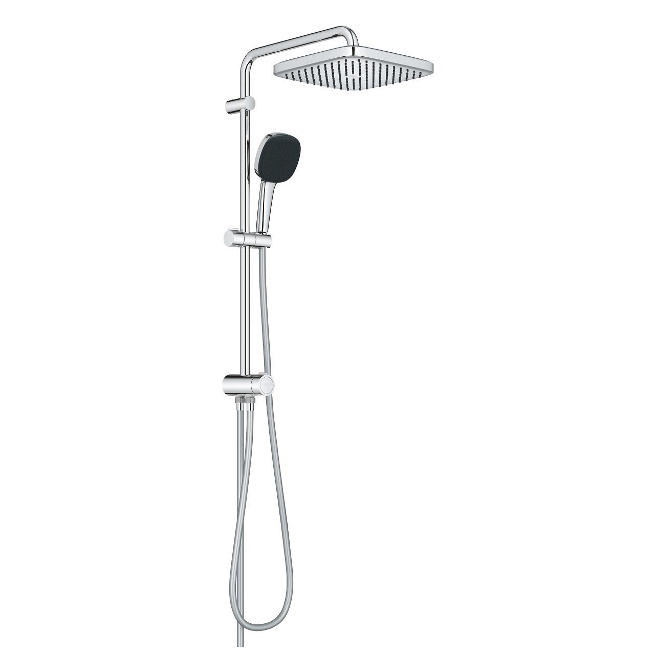 Grohe Vitalio Comfort 250 Sistema Doccia con Deviatore, Braccio Doccia 390 mm, Soffione a 2 Getti in Cromo Lucido