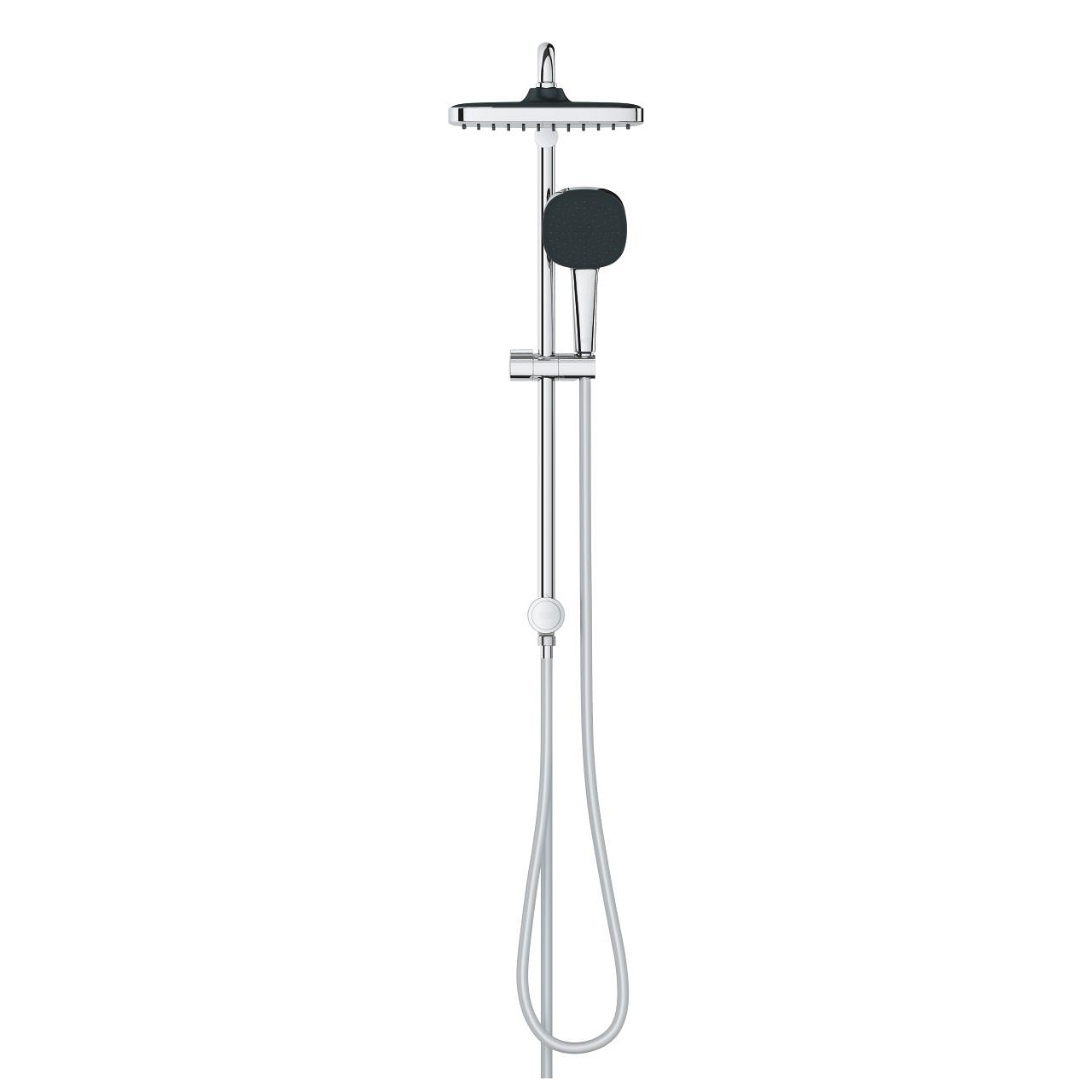 Grohe Vitalio Comfort 250 Sistema Doccia con Deviatore, Braccio Doccia 390 mm, Soffione a 2 Getti in Cromo Lucido
