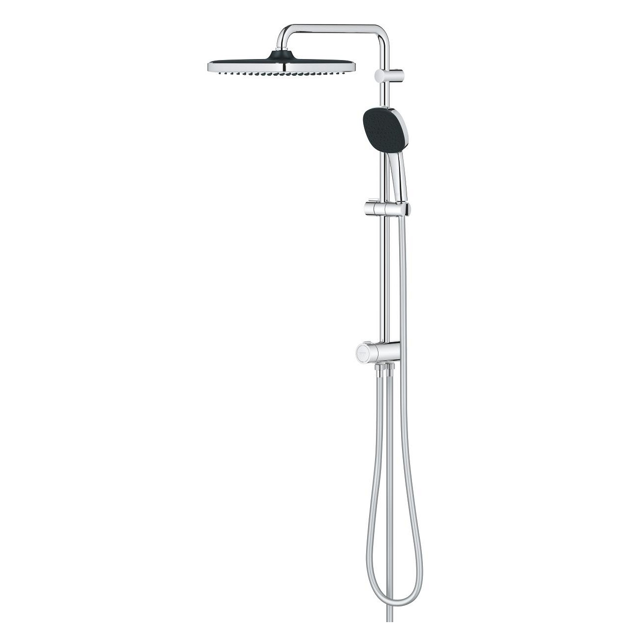 Grohe Vitalio Comfort 250 Sistema Doccia con Deviatore, Braccio Doccia 390 mm, Soffione a 2 Getti in Cromo Lucido