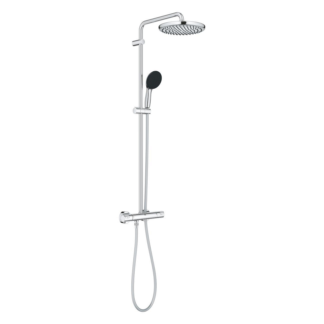 Grohe Vitalio Start System 250 - Sistema doccia con miscelatore termostatico, braccio girevole, soffione a getto Rain, finitura cromo
