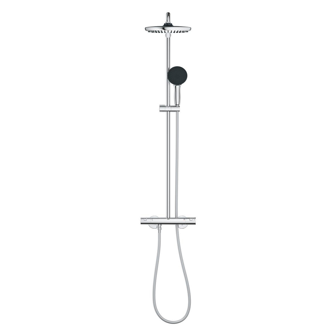 Grohe Vitalio Start System 250 - Sistema doccia con miscelatore termostatico, braccio girevole, soffione a getto Rain, finitura cromo