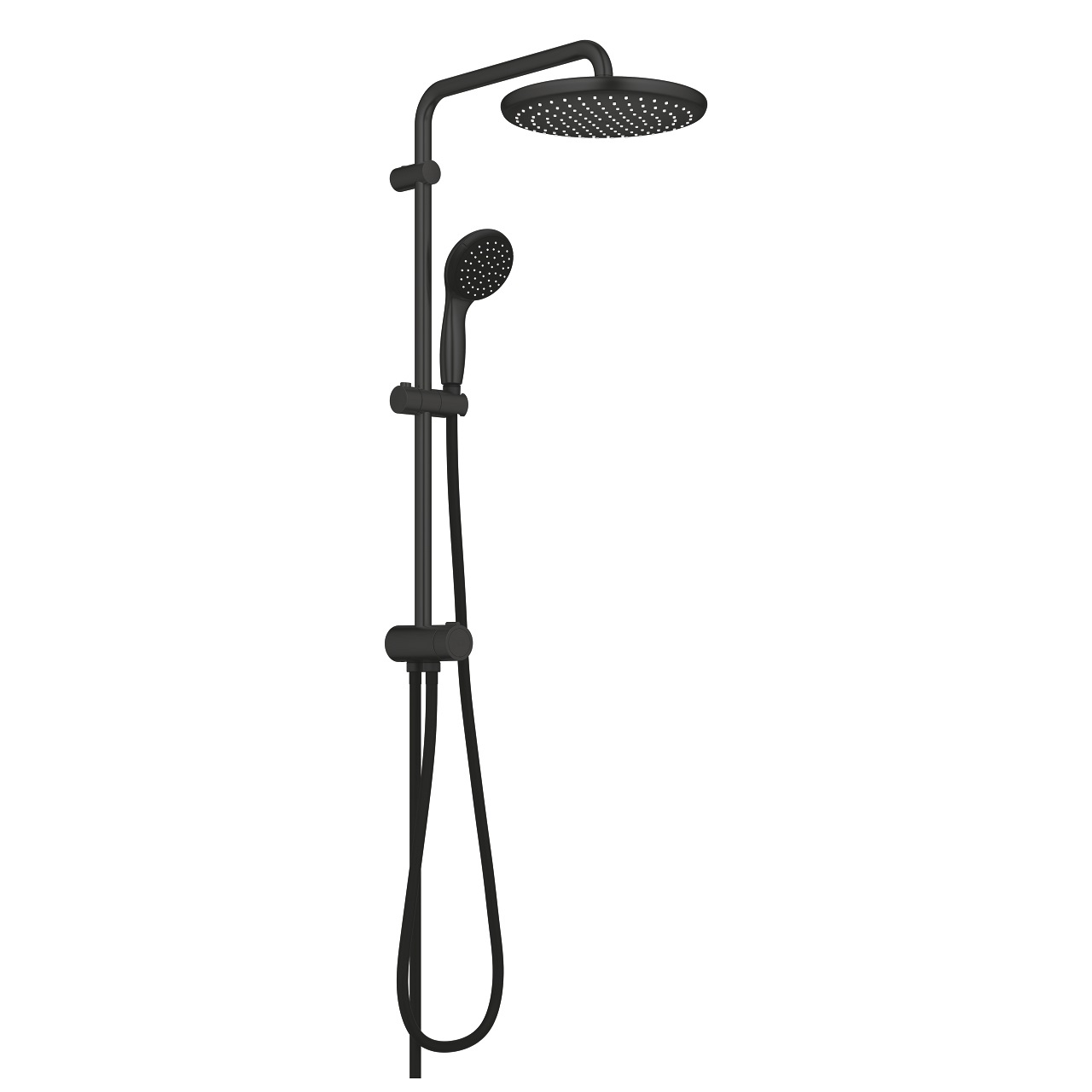 GROHE Vitalio Start System 250 - Sistema Doccia a Parete con Deviatore, Soffione e Manopola, Finitura Nero Opaco, Tecnologia Water Saving