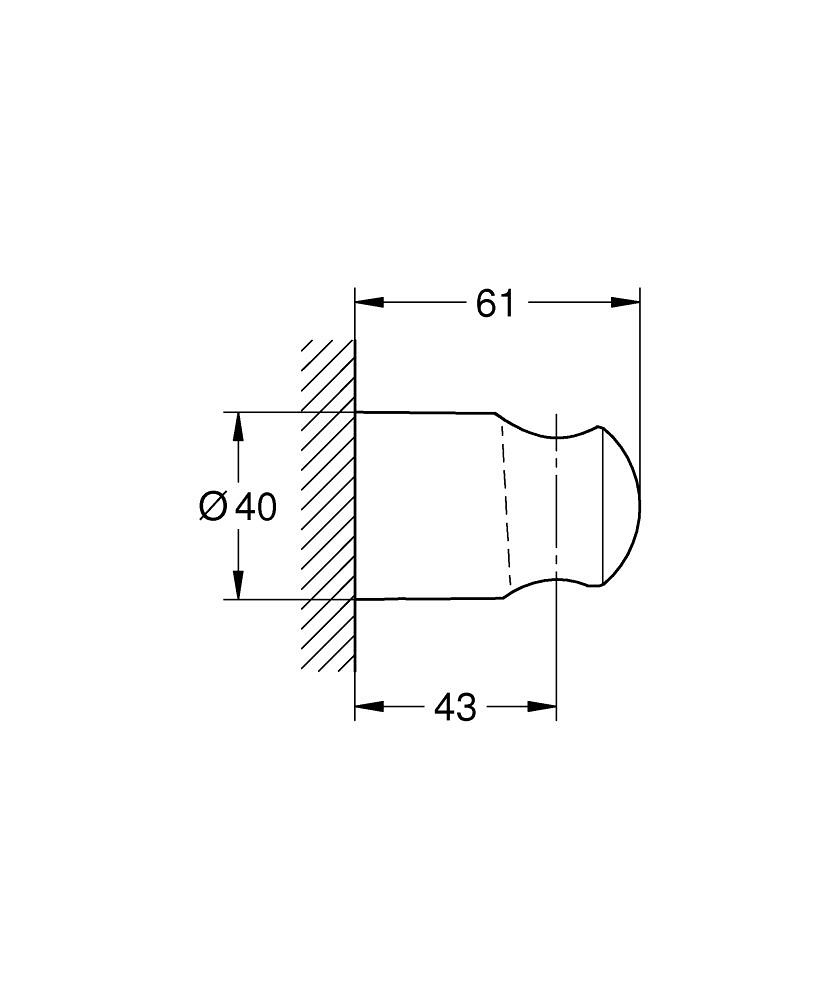 GROHE Vitalio Universal QuickFix - Supporto per Manopola Doccia Nero Opaco, Montaggio a Parete Non Regolabile, Forza di Tenuta Fino a 20 kg