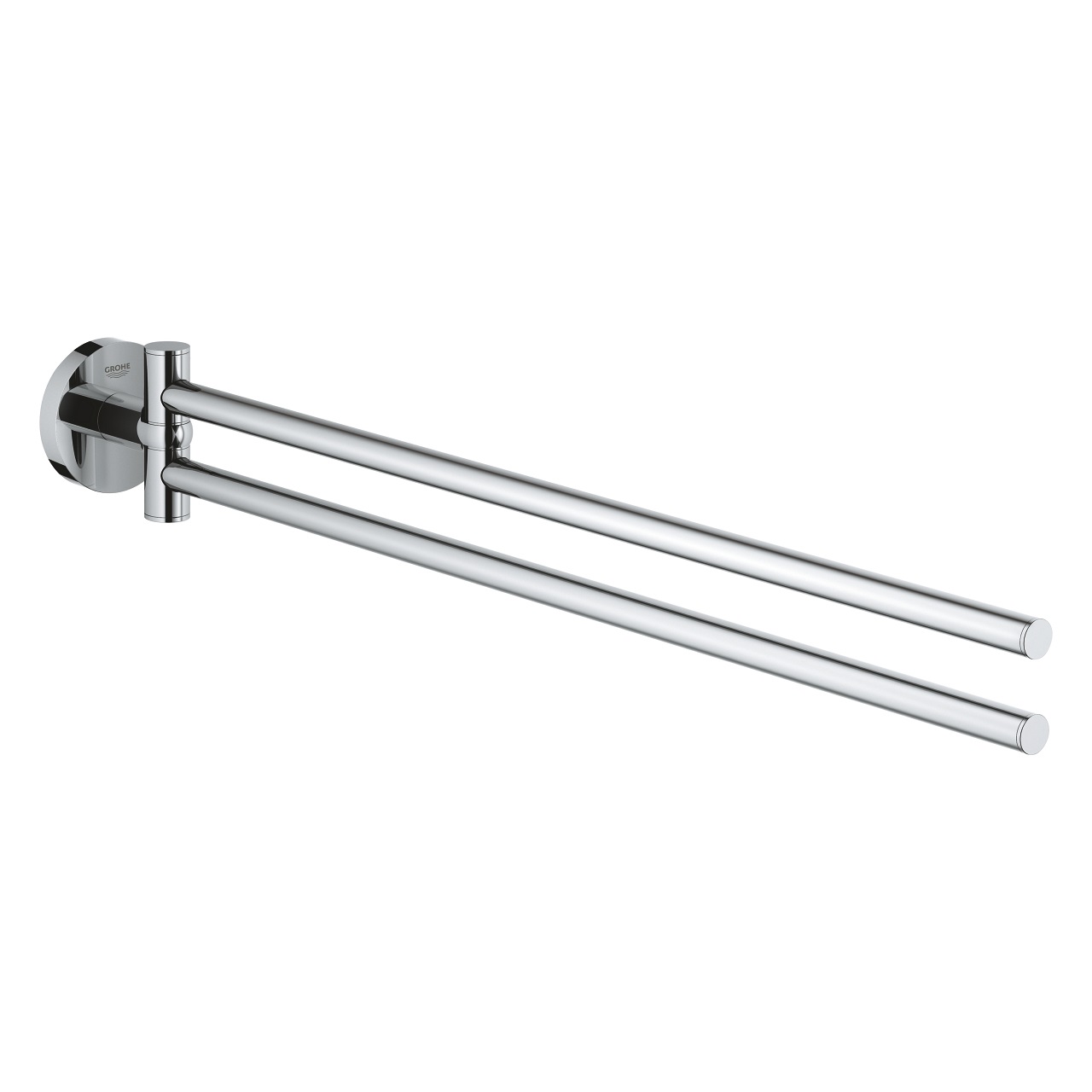 GROHE Start Portasciugamani Cromo - 2 Bracci Orientabili, Fissaggio Nascosto, Lunghezza 439 mm, Installazione Facile con QuickGlue