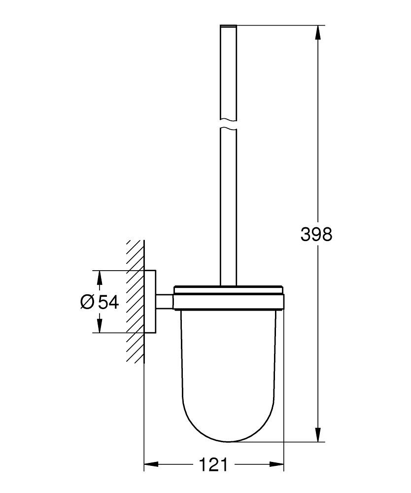 Grohe QuickFix Porta Scopino Completo in Metallo e Vetro con Finitura Supersteel, Installazione a Parete