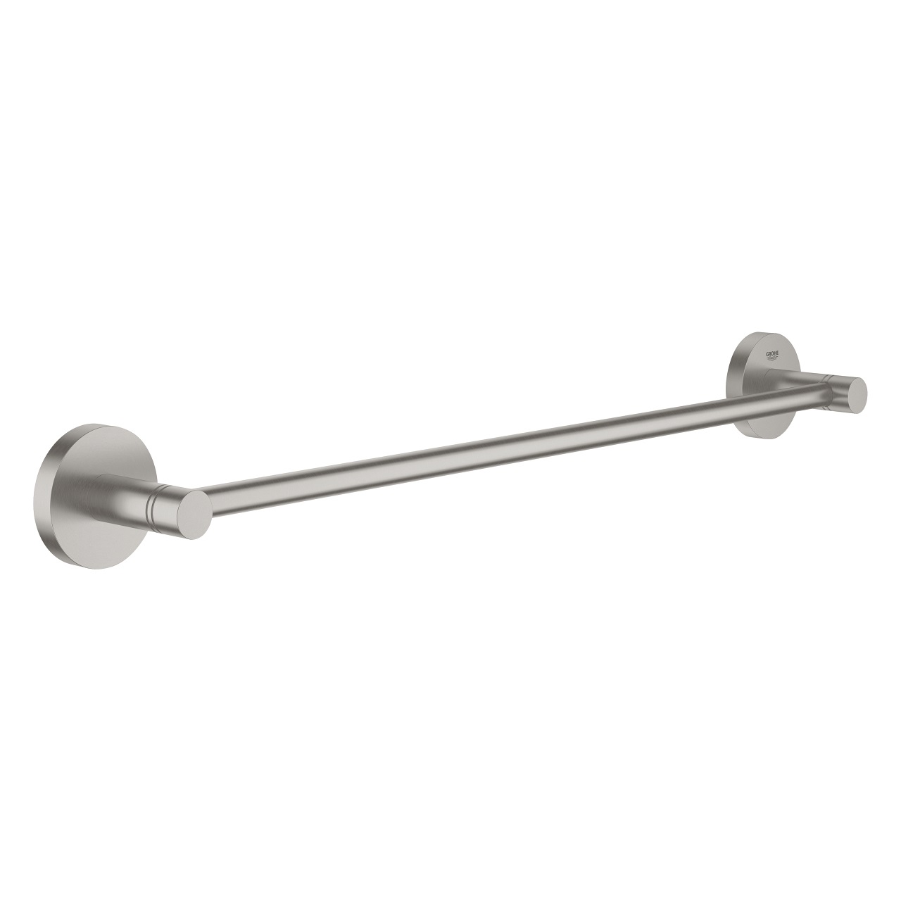 GROHE Start Portasciugamani in Metallo Supersteel 504 mm - Fissaggio Nascosto con Viti e Tasselli Inclusi o Montaggio con Colla QuickGlue