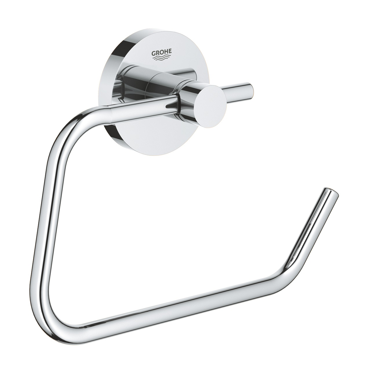 GROHE Porta Rotolo per Carta Igienica 41200000 in Metallo Cromo Lucido, Montaggio Facile con QuickGlue o Viti, Fissaggio Nascosto
