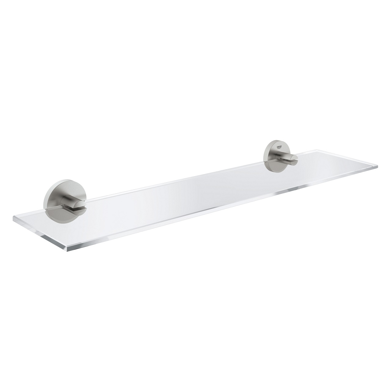 GROHE Start Mensola Portaoggetti in Vetro 41202DC0 con Supporti in Supersteel, Fissaggio Nascosto e Montaggio Facile