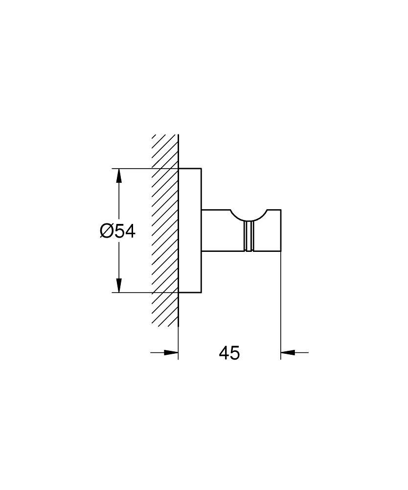GROHE Start QuickFix Gancio per Accappatoio in Metallo Super Steel 45 mm con Fissaggio Nascosto e Montaggio Facile QuickGlue