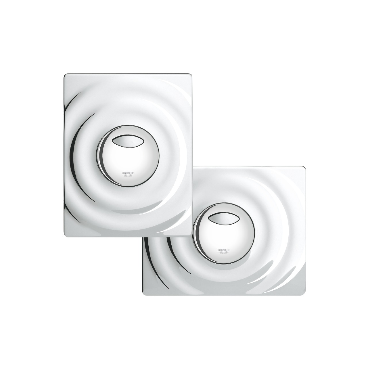 Grohe 38861000 Surf Piastra di Azionamento WC in Cromo, Doppio Scarico, Installazione Verticale/Orizzontale