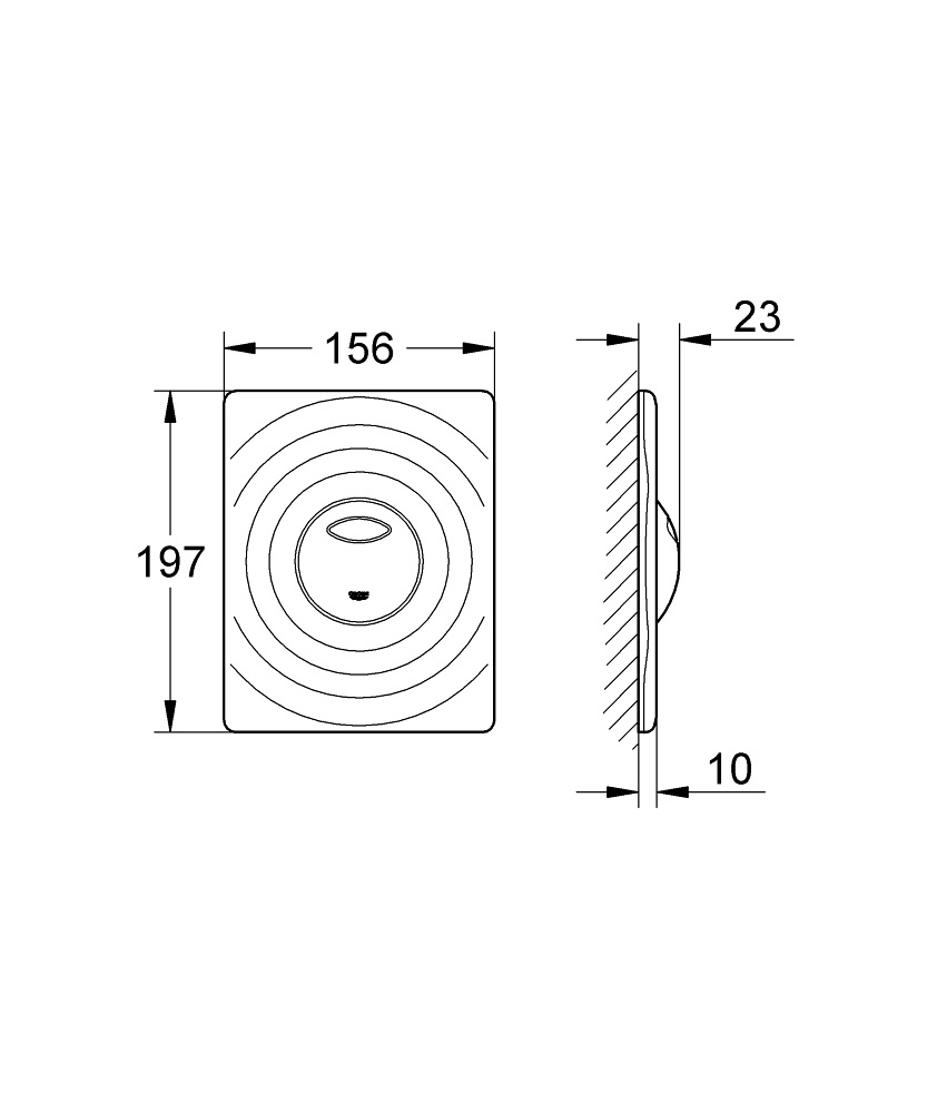 Grohe 38861000 Surf Piastra di Azionamento WC in Cromo, Doppio Scarico, Installazione Verticale/Orizzontale