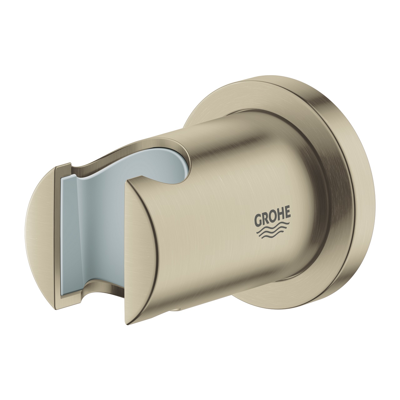 GROHE Rainshower Supporto a Parete per Doccetta 27074EN0 - Nichel Spazzolato e Cromato, Design con Rosetta Rotonda