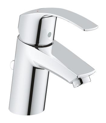GROHE Eurosmart Miscelatore Monocomando Taglia S Cromato per Lavabo con Scarico a Saltarello e Tecnologia EcoJoy