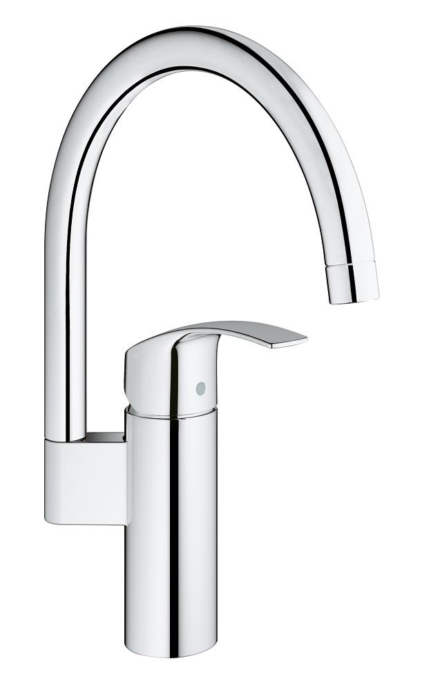 GROHE Eurosmart Miscelatore Monocomando Cromo per Lavello - Bocca Alta Girevole, Altezza 33,8 cm