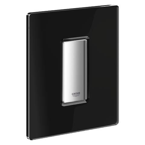 Grohe Skate Cosmopolitan Piastra di Azionamento - Velvet Black in Vetro, 116 x 144 mm, Azionamento Manuale per Orinatoi