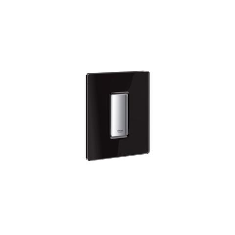 Grohe Skate Cosmopolitan Piastra di Azionamento - Velvet Black in Vetro, 116 x 144 mm, Azionamento Manuale per Orinatoi