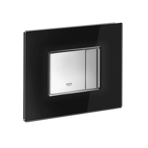 Grohe Skate Cosmopolitan 38845KS0 Piastra di Azionamento WC in Vetro Velvet Black, Doppio Scarico, Installazione Verticale e Orizzontale