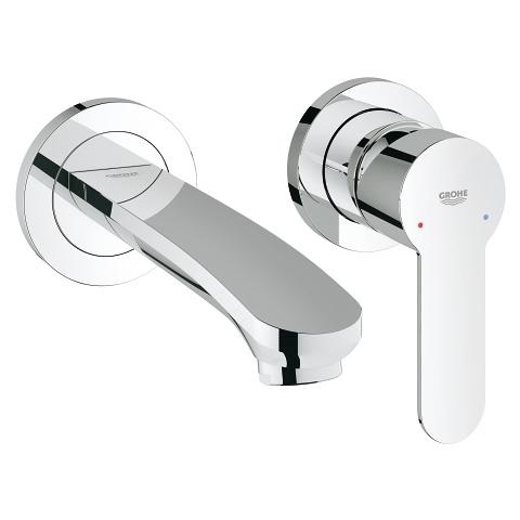 GROHE Eurostyle Cosmopolitan Miscelatore Lavabo a Parete - Cromo, Sporgenza 171 mm, Aeratore Regolabile AquaGuide