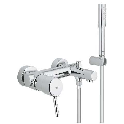 Grohe Concetto Miscelatore Vasca-Doccia Monocomando a Parete con Set Doccia, Finitura Cromo Lucido - Cod. 32212001
