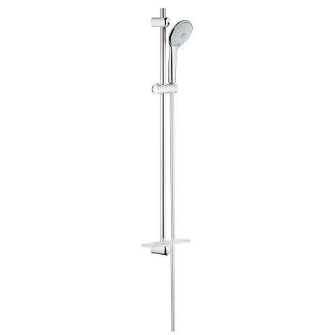 Grohe 27226001 Set Asta Doccia a 3 Getti con Colonna e Doccia a Mano Massaggiante, Cromo, Asta 600 mm
